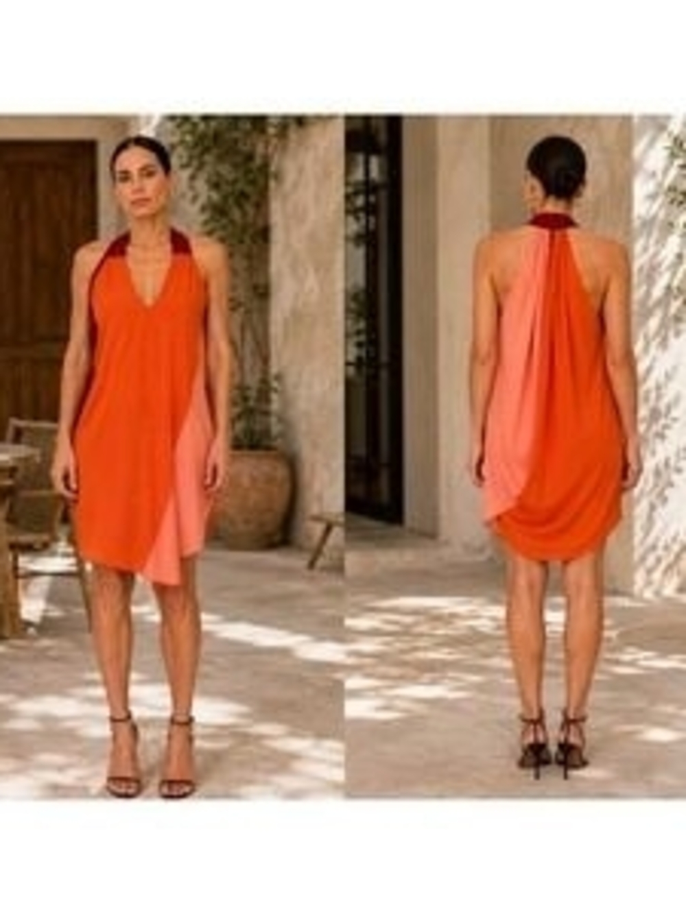 Orange And Pink Halter Dress - Zero + Maria Cornejo